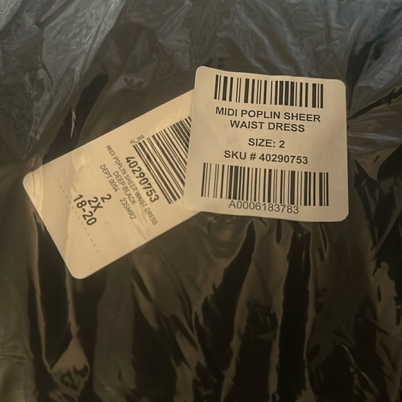 Torrid Midi Poplin Sheer Waist Dress size 2 black 18-20 - Picture 4 of 5